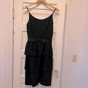 Jr. Theme New York Vintage Little Black Lace Tiered Cocktail Dress w Bow Size 4